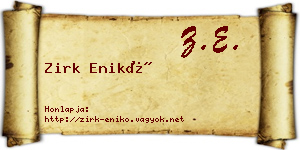 Zirk Enikő névjegykártya